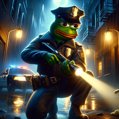 Pepe policial combatendo o crime noturno.